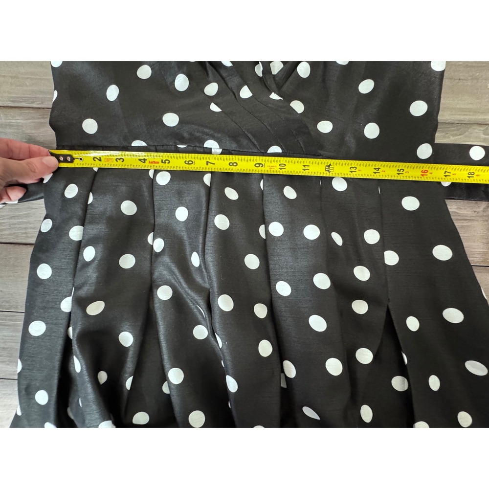 Jessica Howard Polka Dot Dress Sleeveless Fit & Flare Black White Size 10 - Picture 11 of 11
